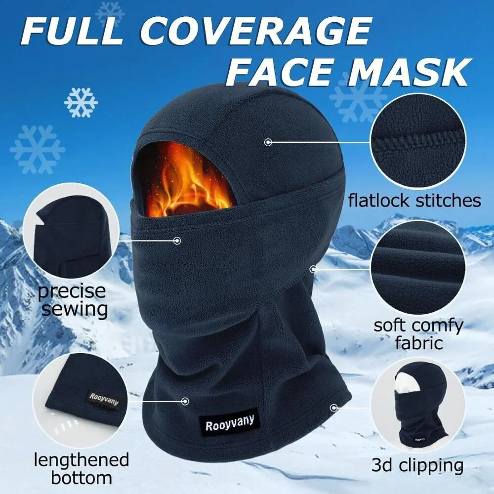 Women's Navy Balaclava Ski Mask Warm Windproof Lightweight Winter Face Mask
